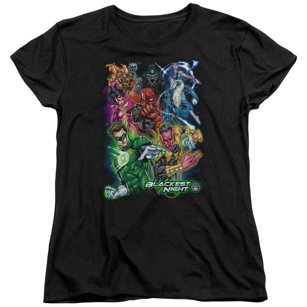 Green Lantern - Blackest Group - Short Sleeve Womens Tee - Black T-shirt