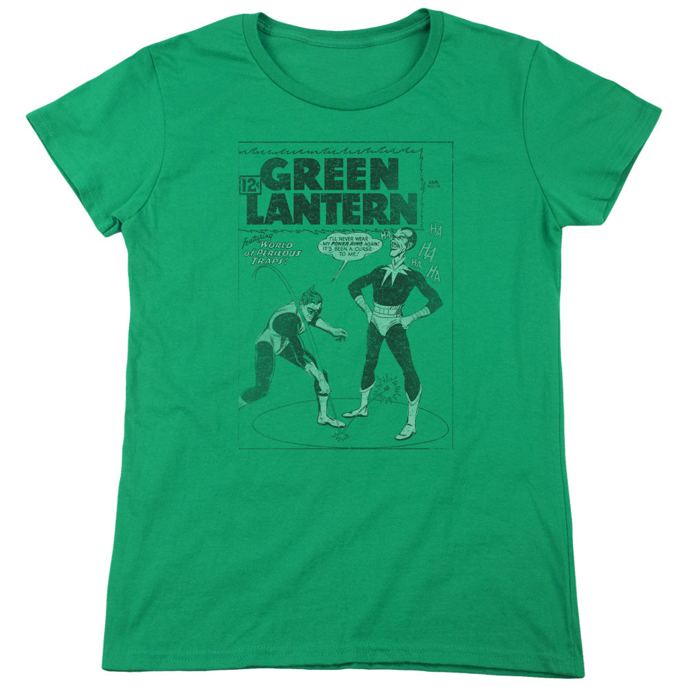 Green Lantern - Perilous Traps - Short Sleeve Womens Tee - Kelly Green T-shirt