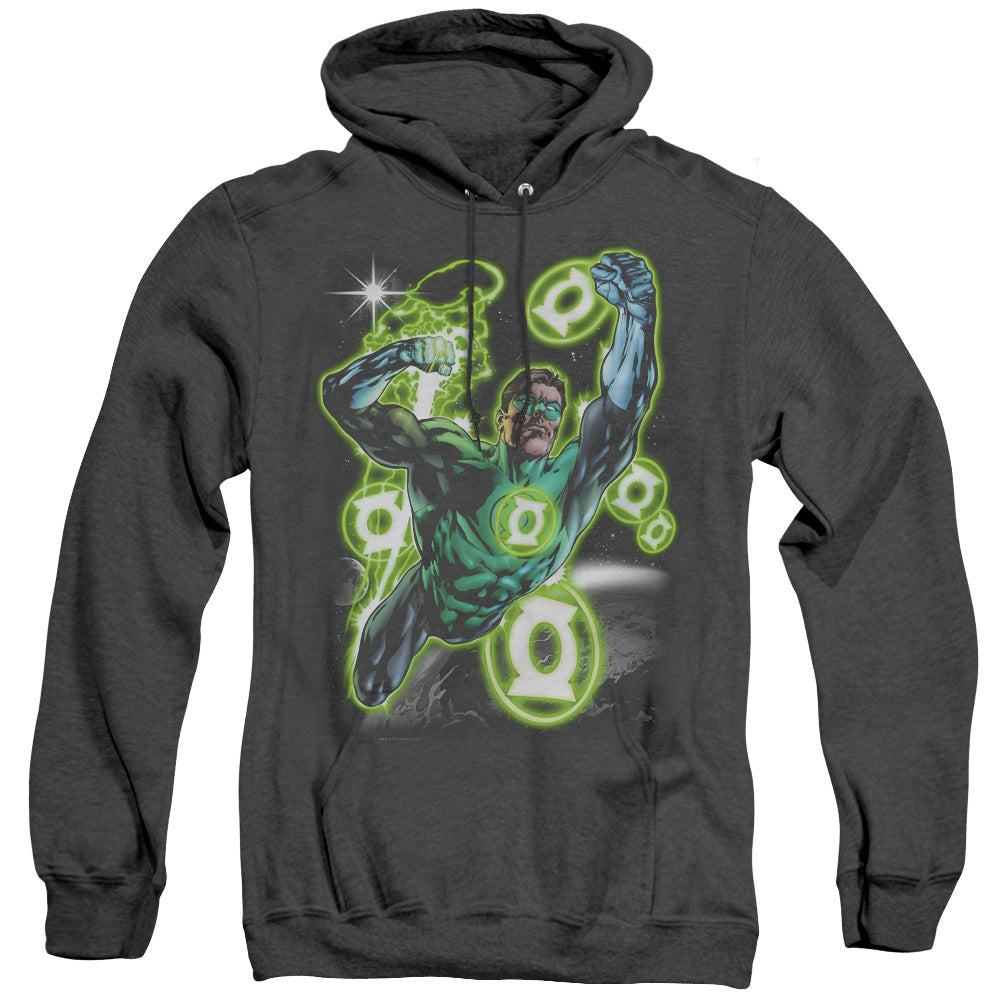 Green Lantern - Earth Sector - Adult Heather Hoodie - Black