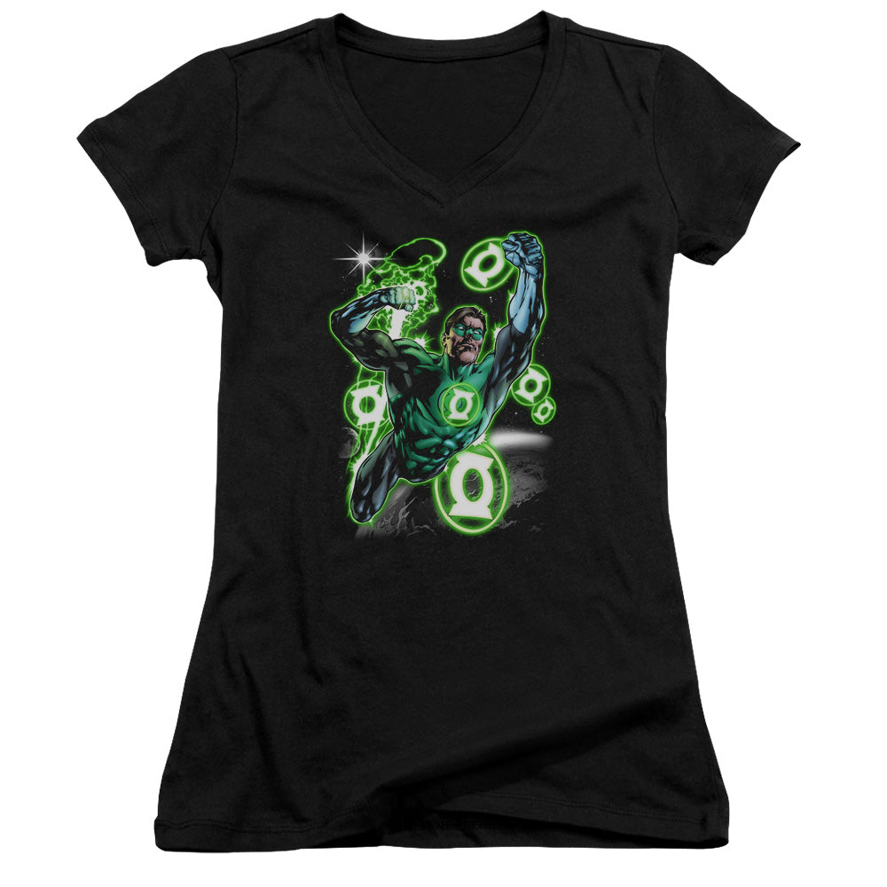 Green Lantern - Earth Sector - Junior V-neck - Black