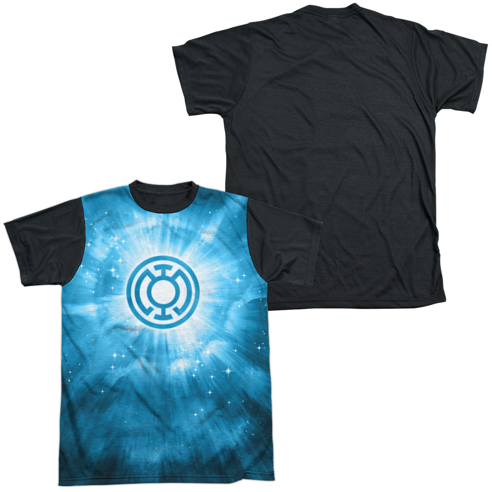 Green Lantern - Blue Energy - Short Sleeve Adult White Front Black Back   - White T-shirt