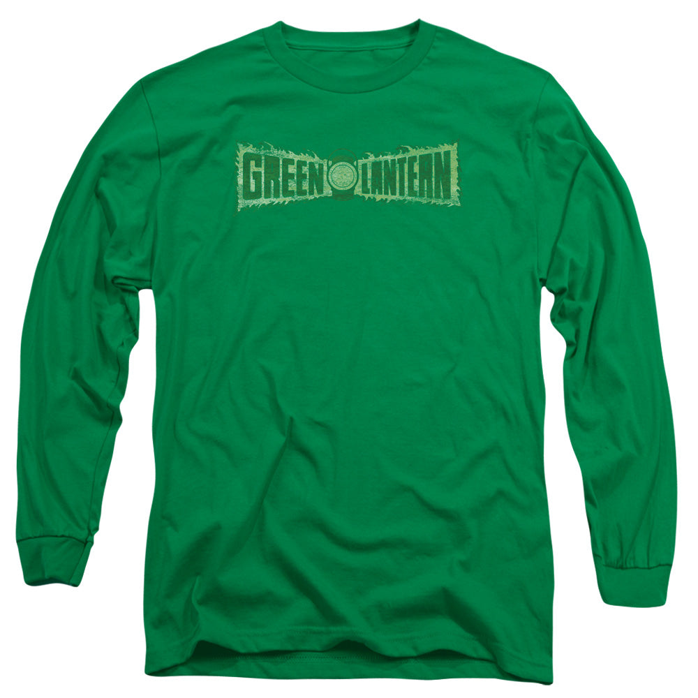 Green Lantern - Flame Logo - Long Sleeve Adult 18/1 - Kelly Green T-shirt