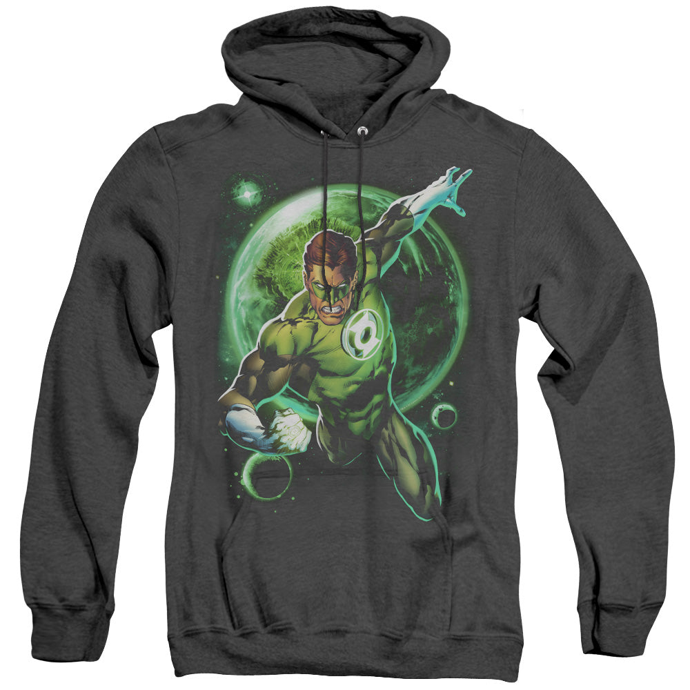 Green Lantern - Galaxy Glow - Adult Heather Hoodie - Black