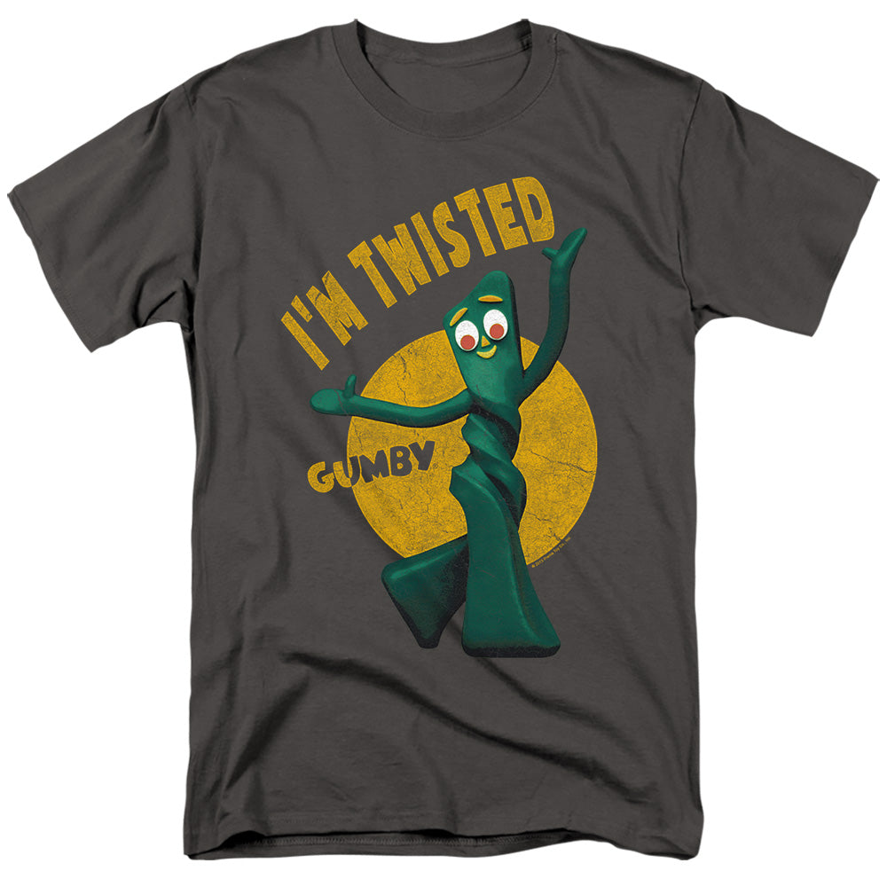 Gumby - Twisted - Short Sleeve Adult 18/1 - Charcoal T-shirt