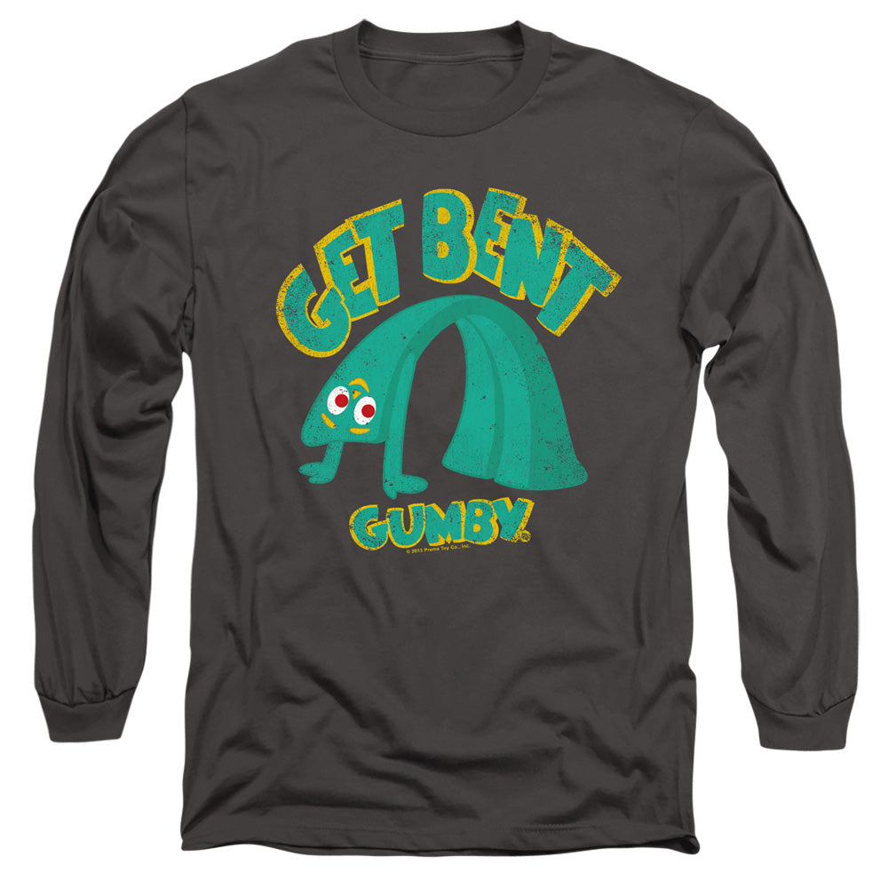 Gumby - Get Bent - Long Sleeve Adult 18/1 - Charcoal T-shirt