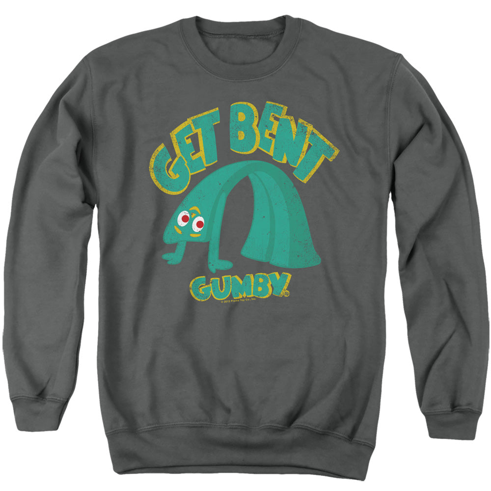 Gumby - Get Bent - Adult Crewneck Sweatshirt - Charcoal