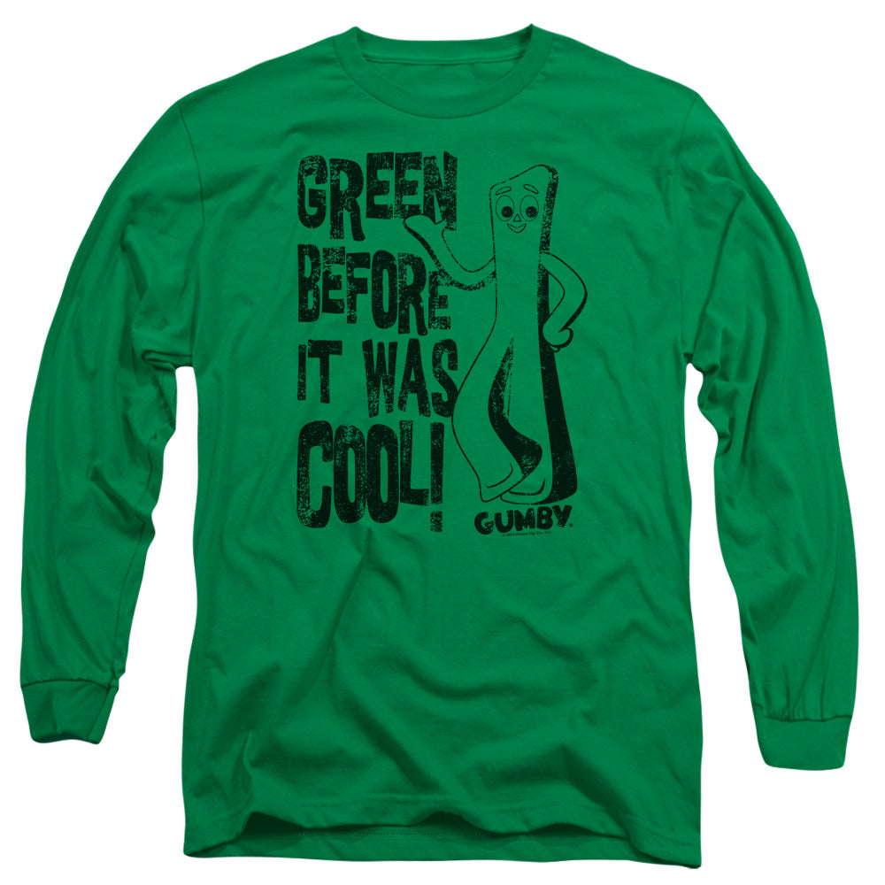 Gumby - Cool Green - Long Sleeve Adult 18/1 - Kelly Green T-shirt