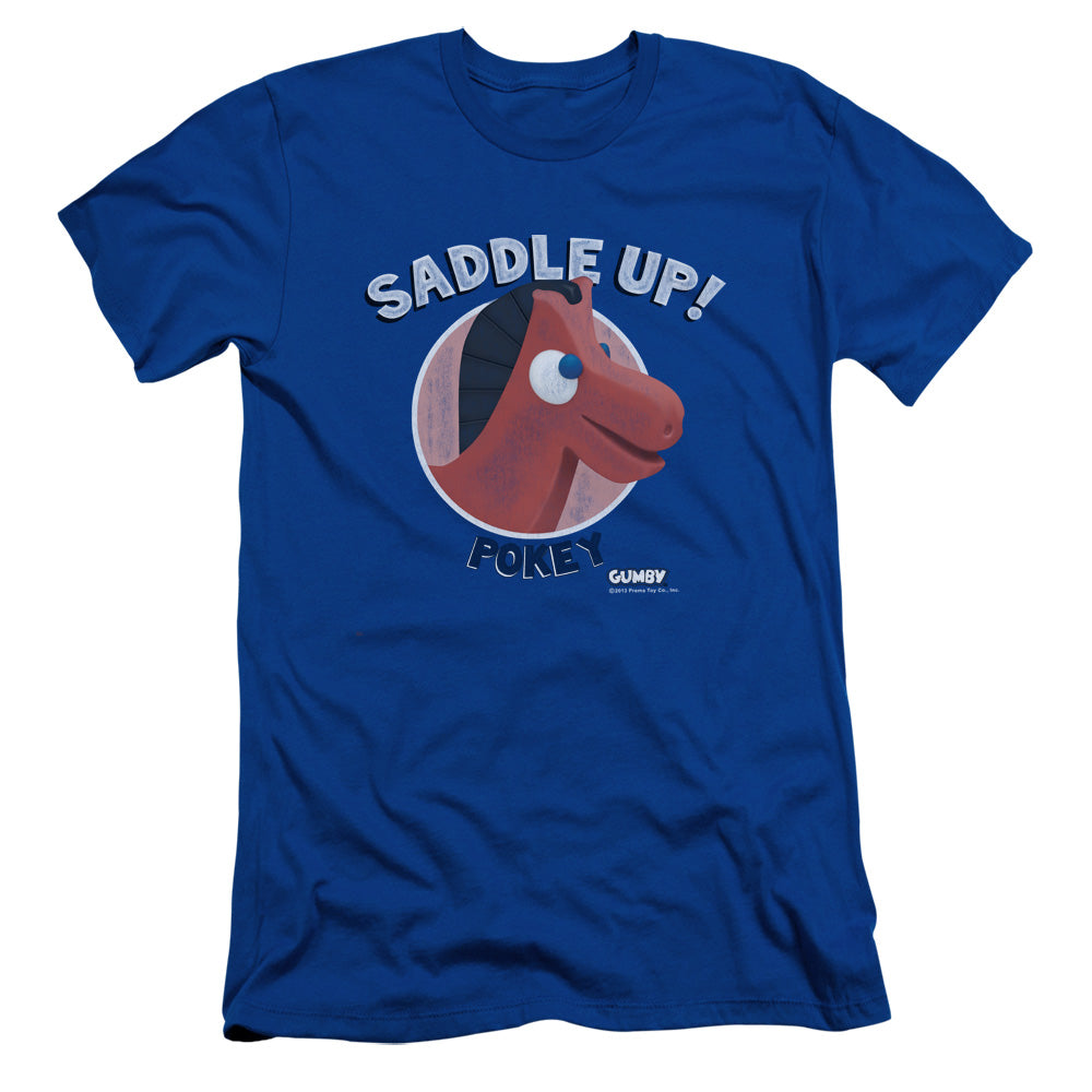 Gumby - Saddle Up - Short Sleeve Adult 30/1 - Royal T-shirt