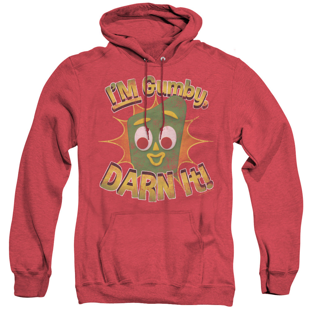 Gumby - Darn It - Adult Heather Hoodie - Red