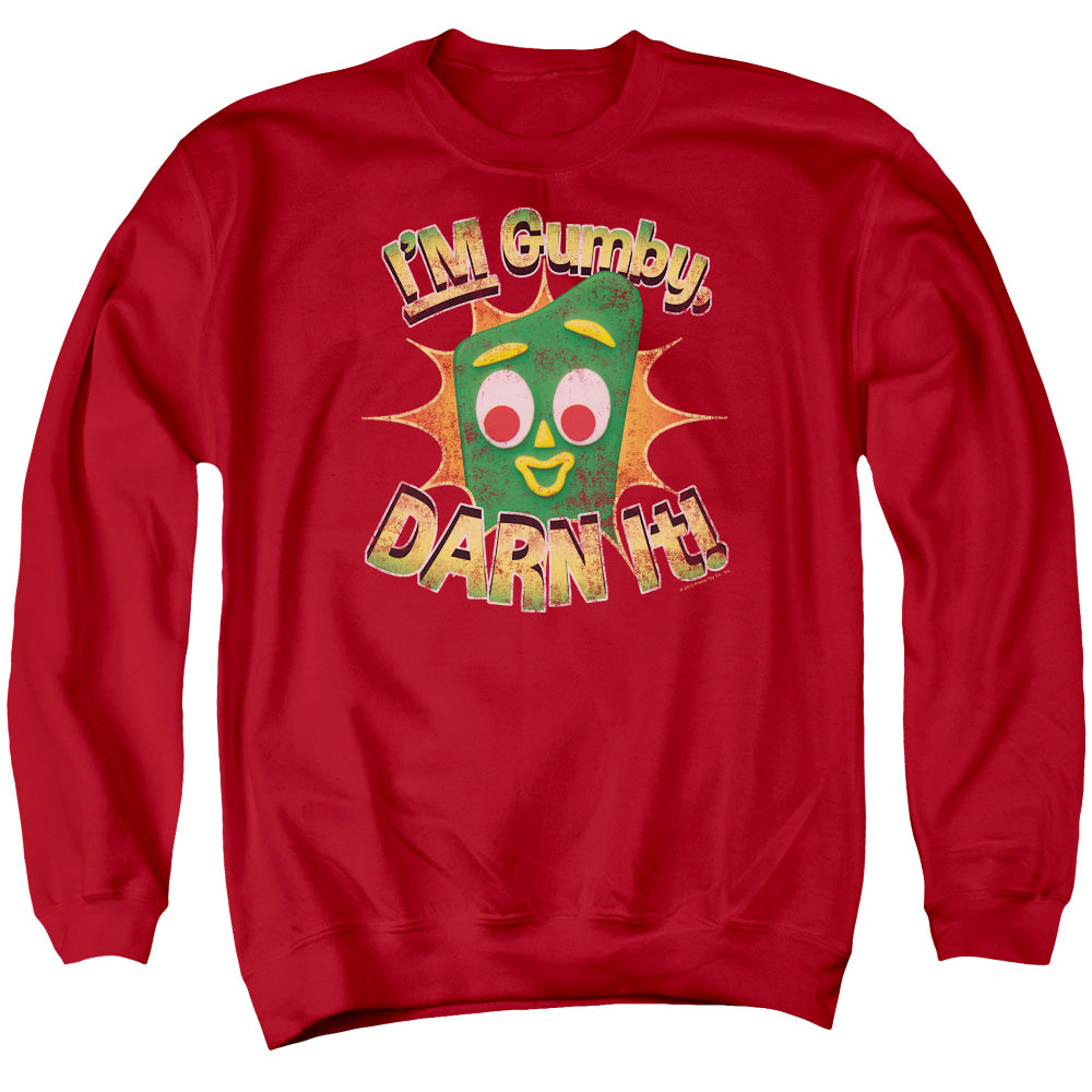 Gumby - Darn It - Adult Crewneck Sweatshirt - Red