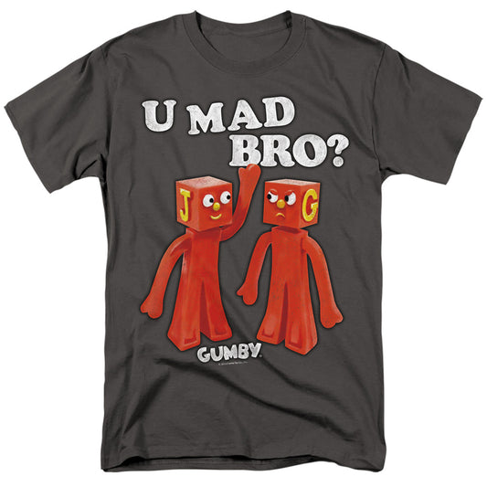 Gumby - U Mad Bro - Short Sleeve Adult 18/1 - Charcoal T-shirt