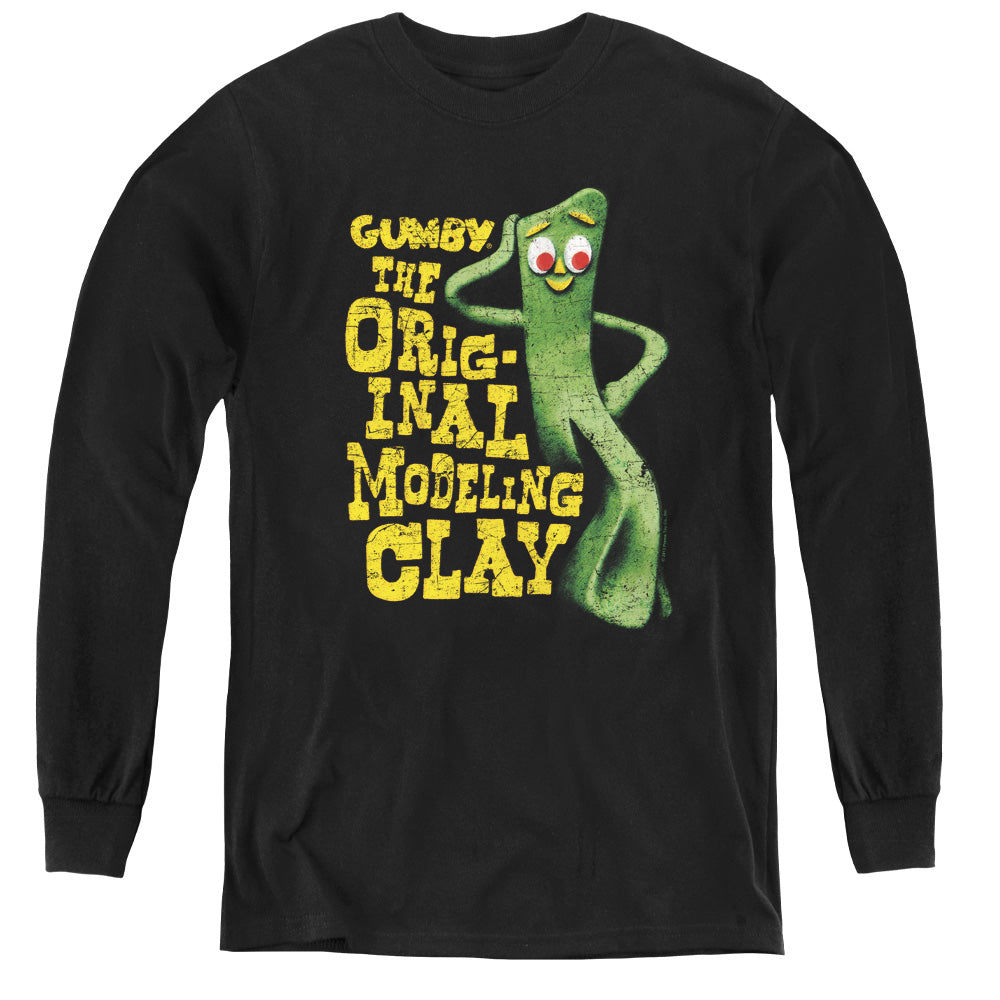 Gumby - So Punny - Youth Long Sleeve Tee - Black