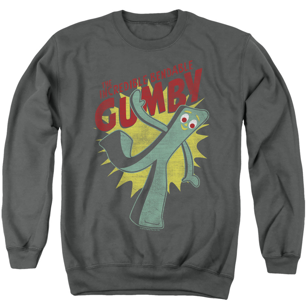 Gumby - Bendable - Adult Crewneck Sweatshirt - Charcoal