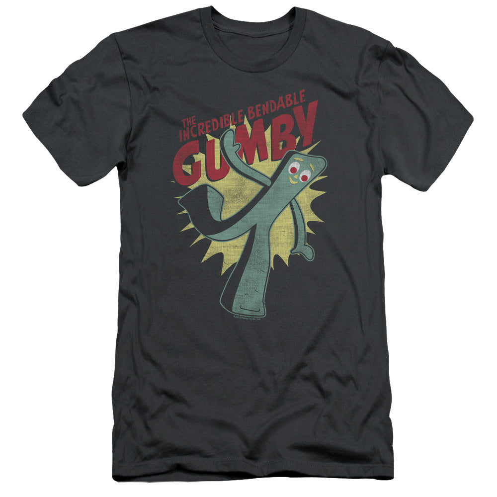 Gumby - Bendable - Short Sleeve Adult 30/1 - Charcoal T-shirt