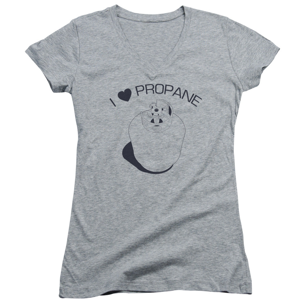 I Heart Propane - Junior V-neck - Athletic Heather