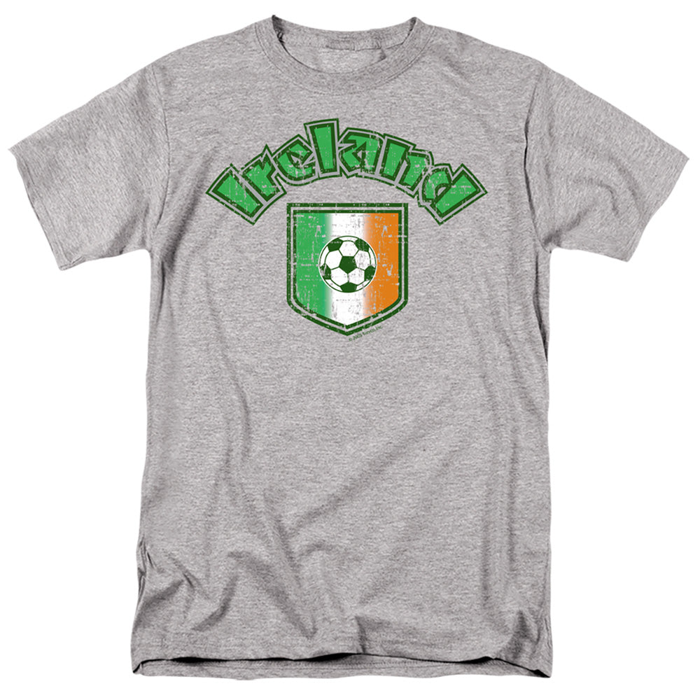 Ireland With Soccer Flag - Short Sleeve Adult 18 - 1 - Athletic Heather T-shirt