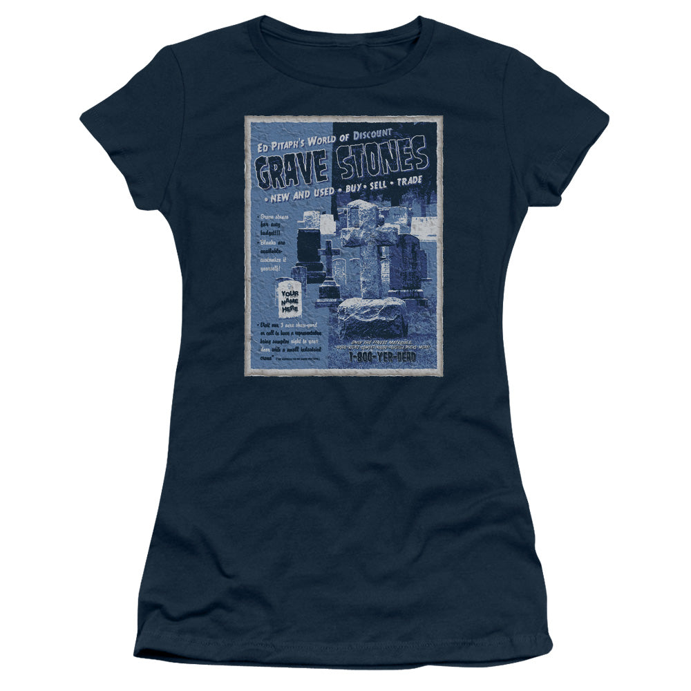 Ed Pitaphs - Short Sleeve Junior Sheer - Navy T-shirt