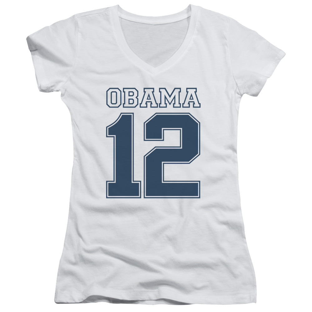 Obama 12 - Junior V-neck - White