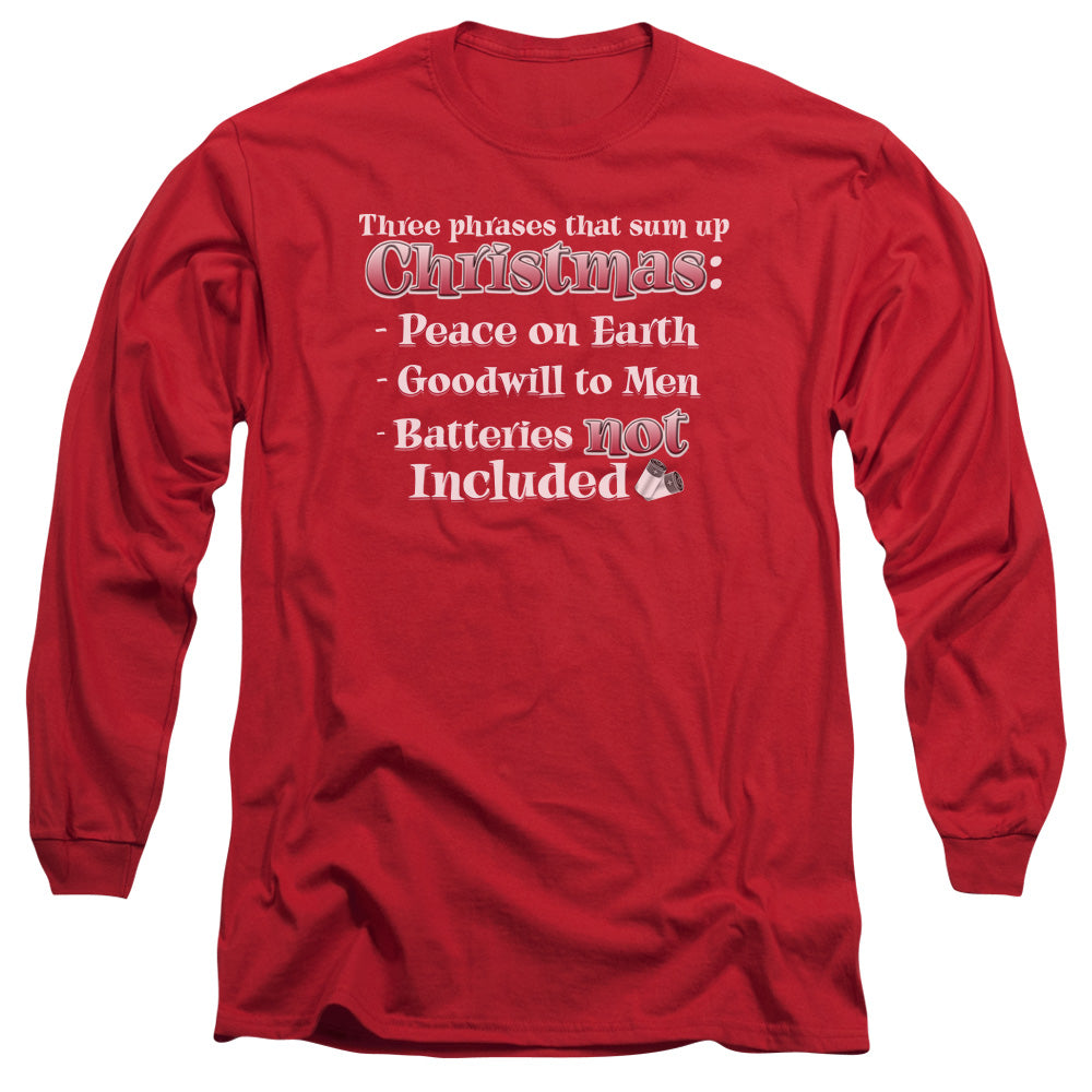 Three Phrases - Long Sleeve Adult 18 - 1 - Red T-shirt