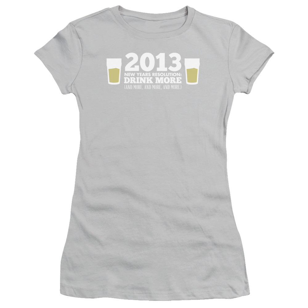 Drink More - Short Sleeve Junior Sheer - Silver T-shirt