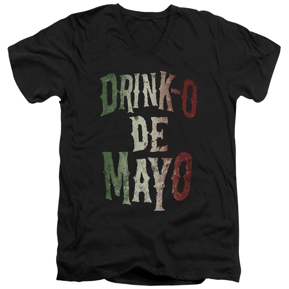 Drink O - Short Sleeve Adult V-neck - Black T-shirt