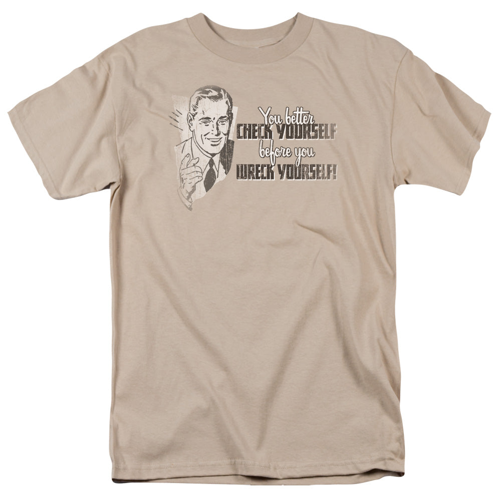 You Better Check Yourself - Short Sleeve Adult 18 - 1 - Sand T-shirt