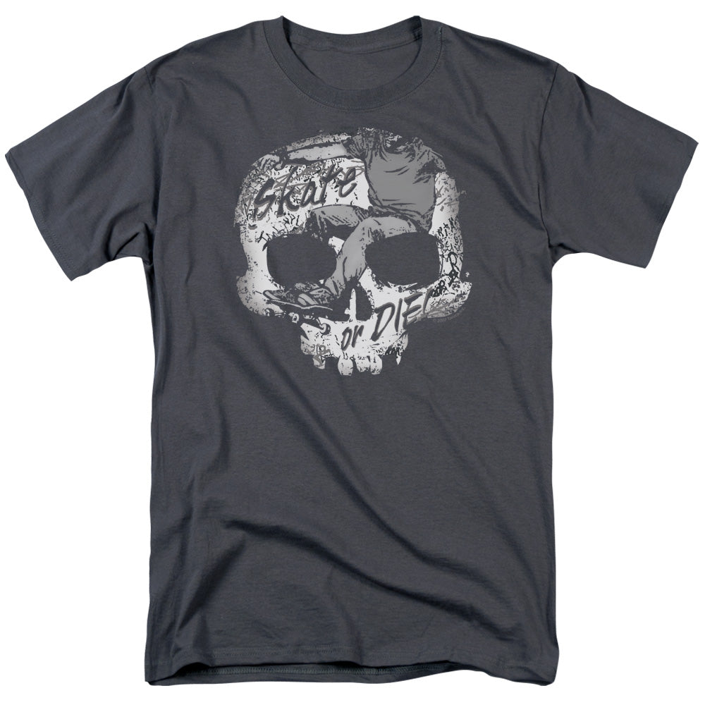 Skate Or Die Skull - Short Sleeve Adult 18 - 1 - Charcoal T-shirt