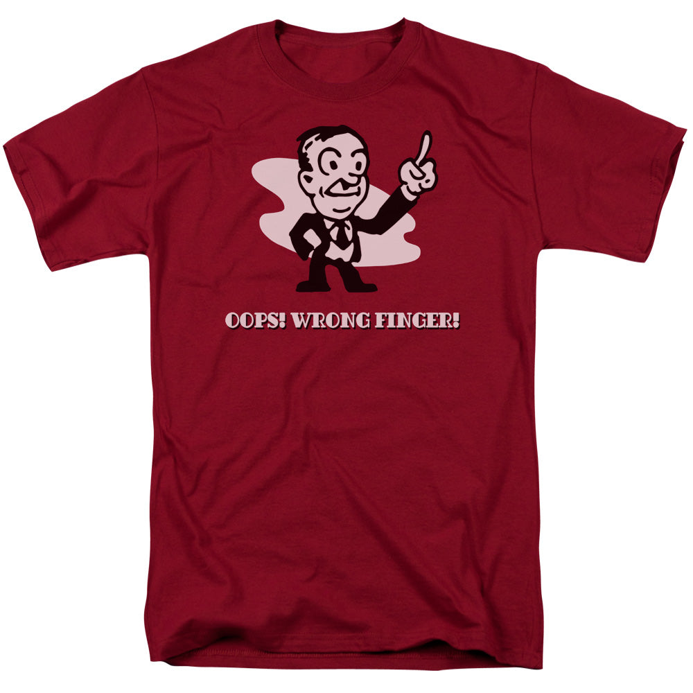 Oops! Wrong Finger - Short Sleeve Adult 18 - 1 - Cardinal T-shirt