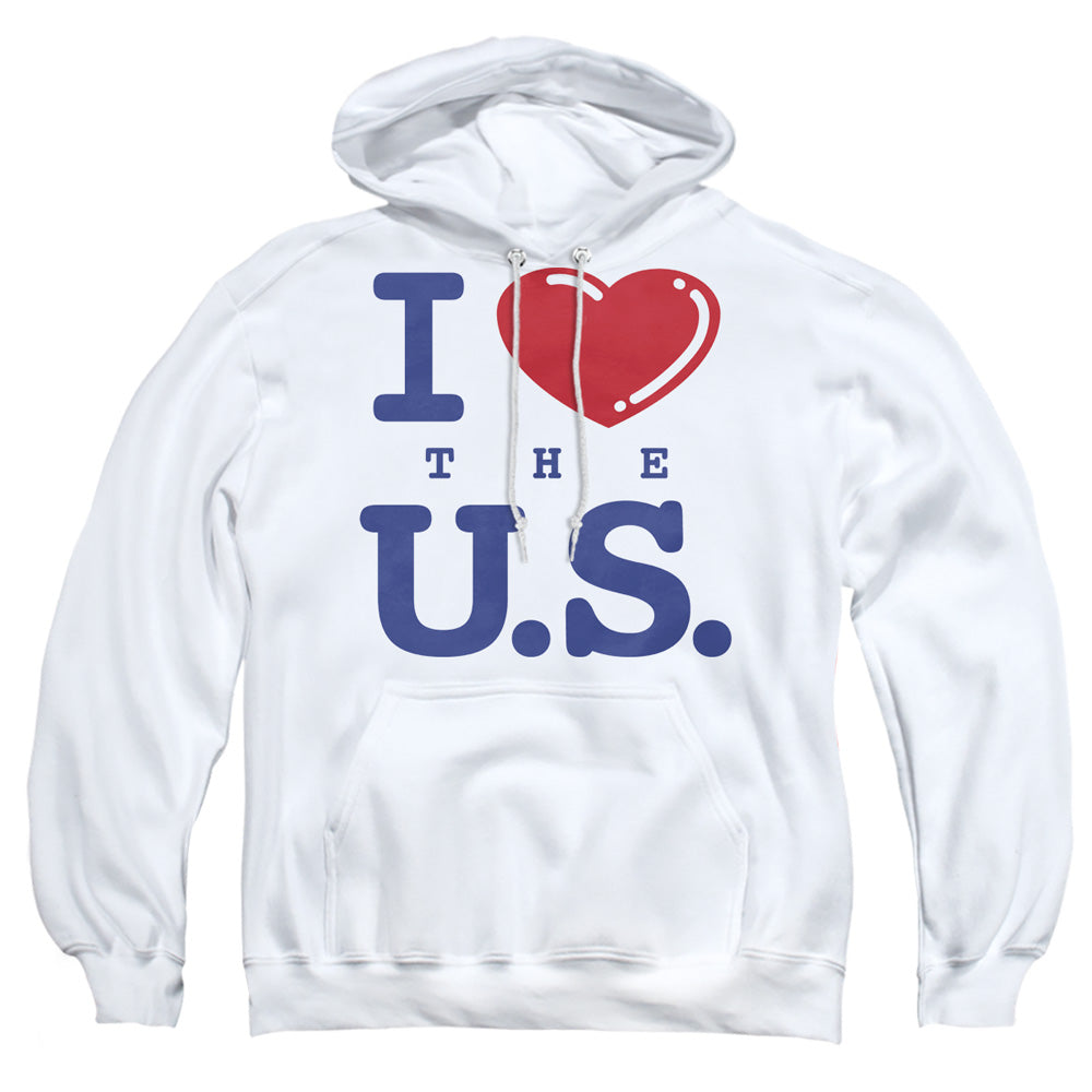 I Love The U.s. - Adult Pull-over Hoodie - White