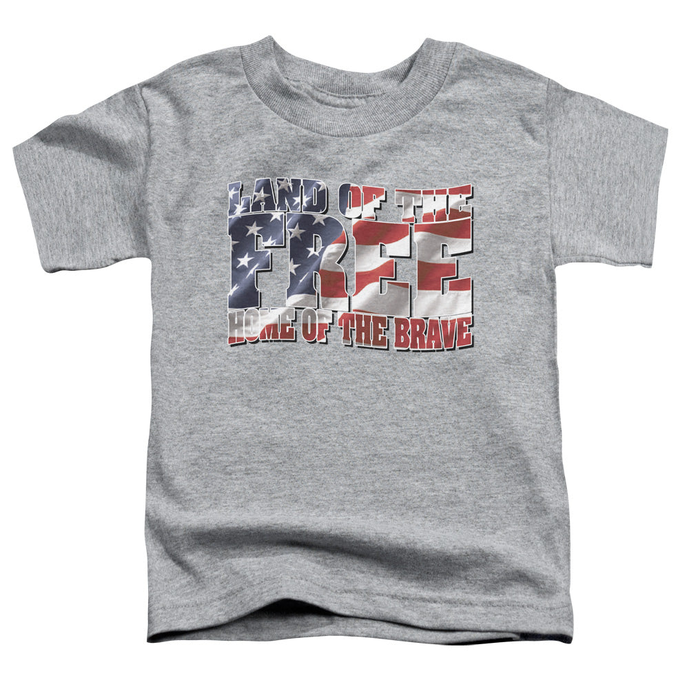 Land Of The Free - Short Sleeve Toddler Tee - Athletic Heather T-shirt