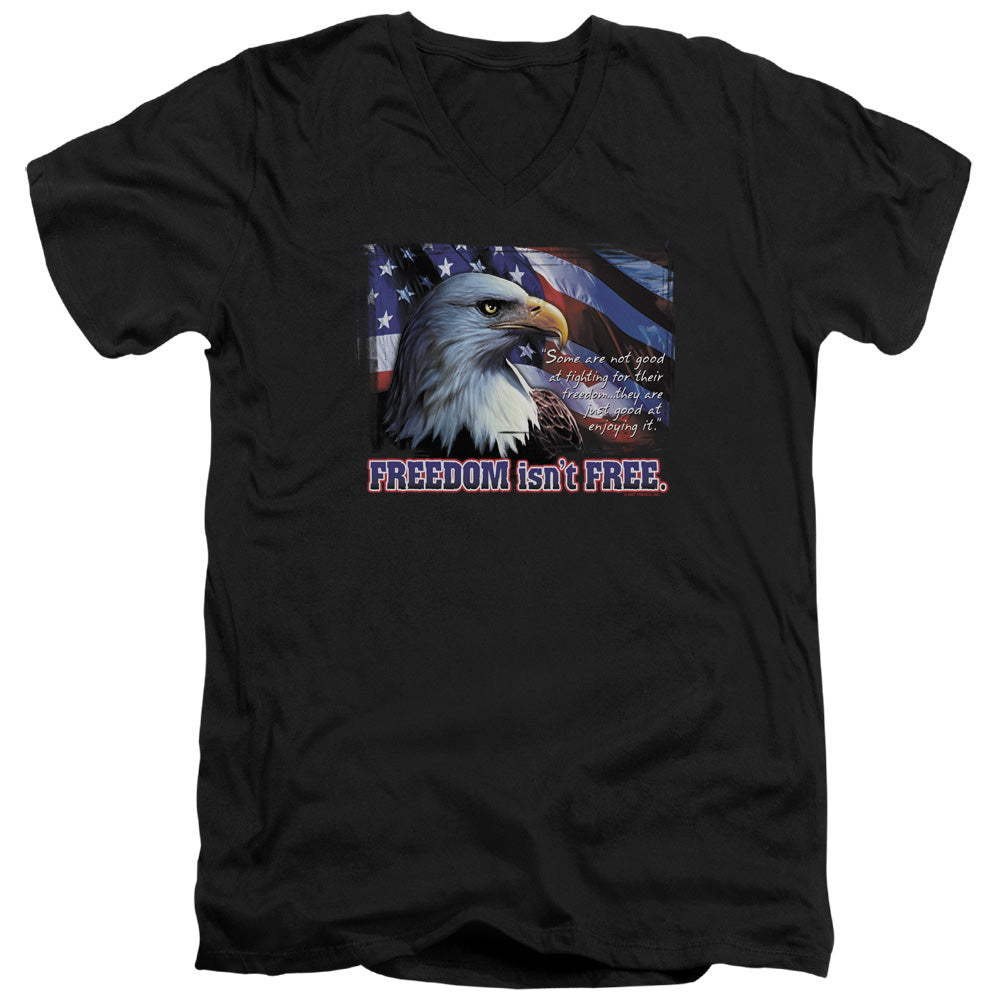 Freedom Isnt Free - Short Sleeve Adult V-neck 30 - 1 - Black T-shirt