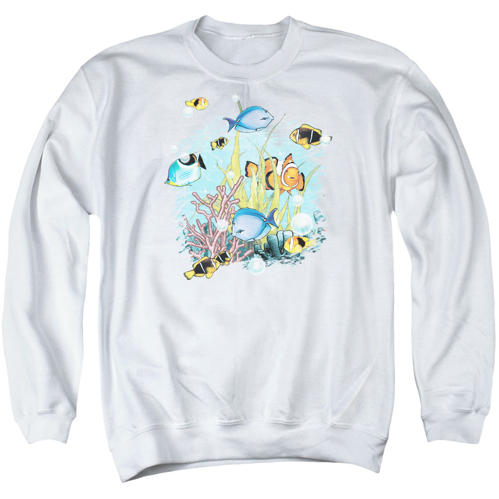 Wildlife - Tropical Fish - Adult Crewneck Sweatshirt - White