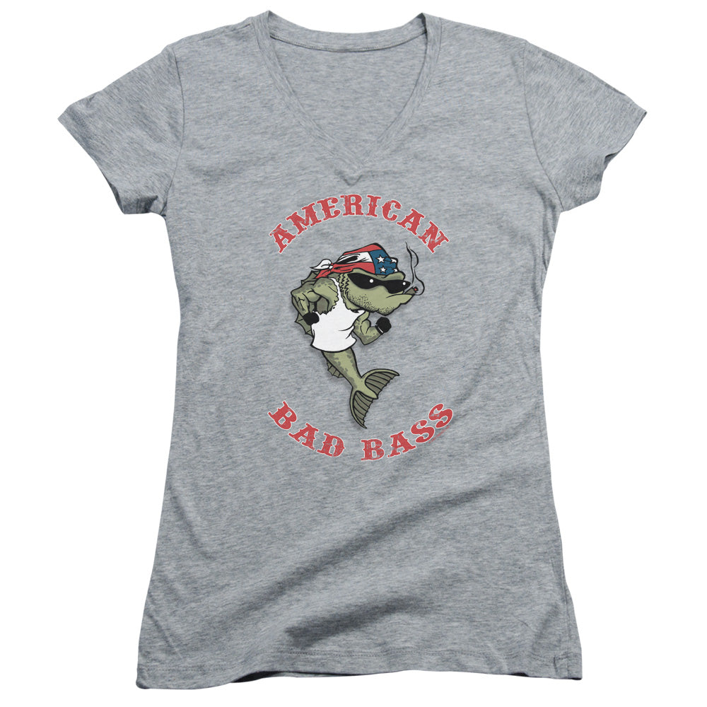 American Bad Ass - Junior V-neck - Athletic Heather