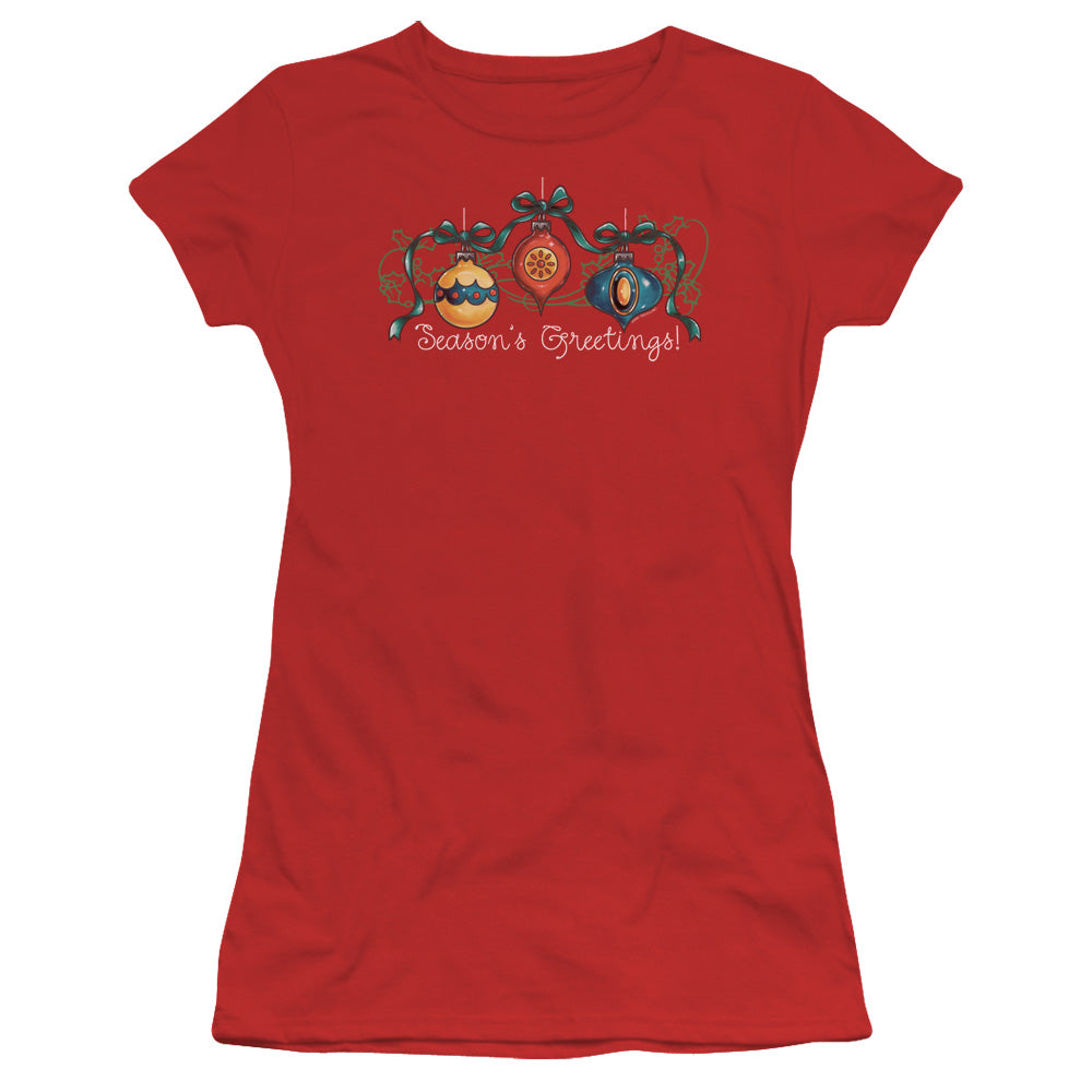 Ornaments - Short Sleeve Junior Sheer - Red T-shirt