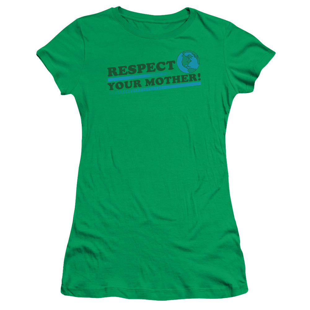 Respect Your Mother 2 - Short Sleeve Junior Sheer - Kelly Green T-shirt