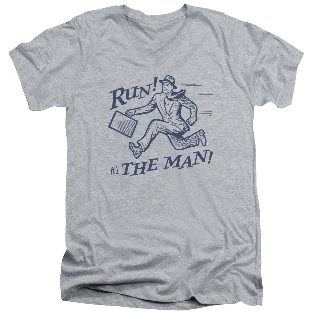 The Man - Short Sleeve Adult V-neck - Athletic Heather T-shirt