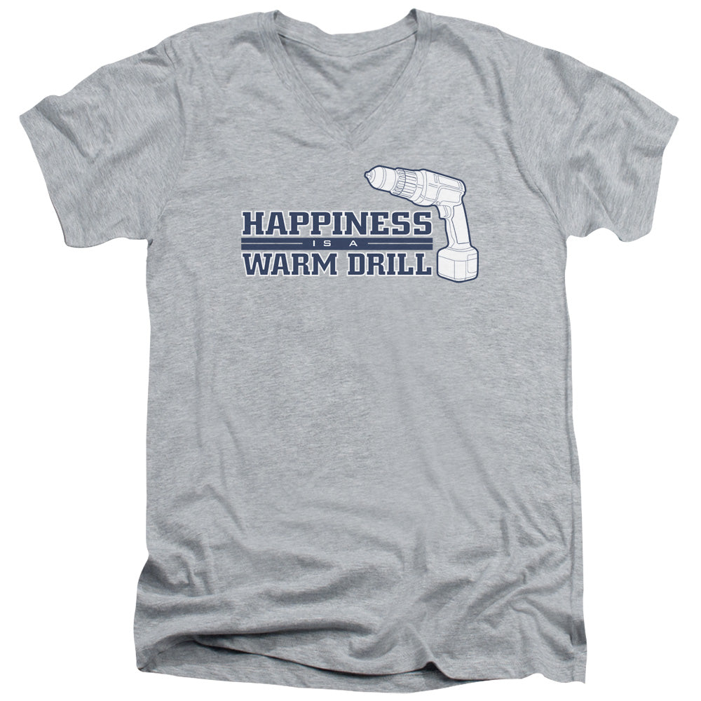 Happiness Is - Short Sleeve Adult V-neck - Athletic Heather T-shirt