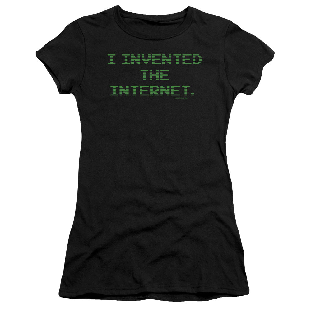 Invented The Internet - Short Sleeve Junior Sheer - Black T-shirt