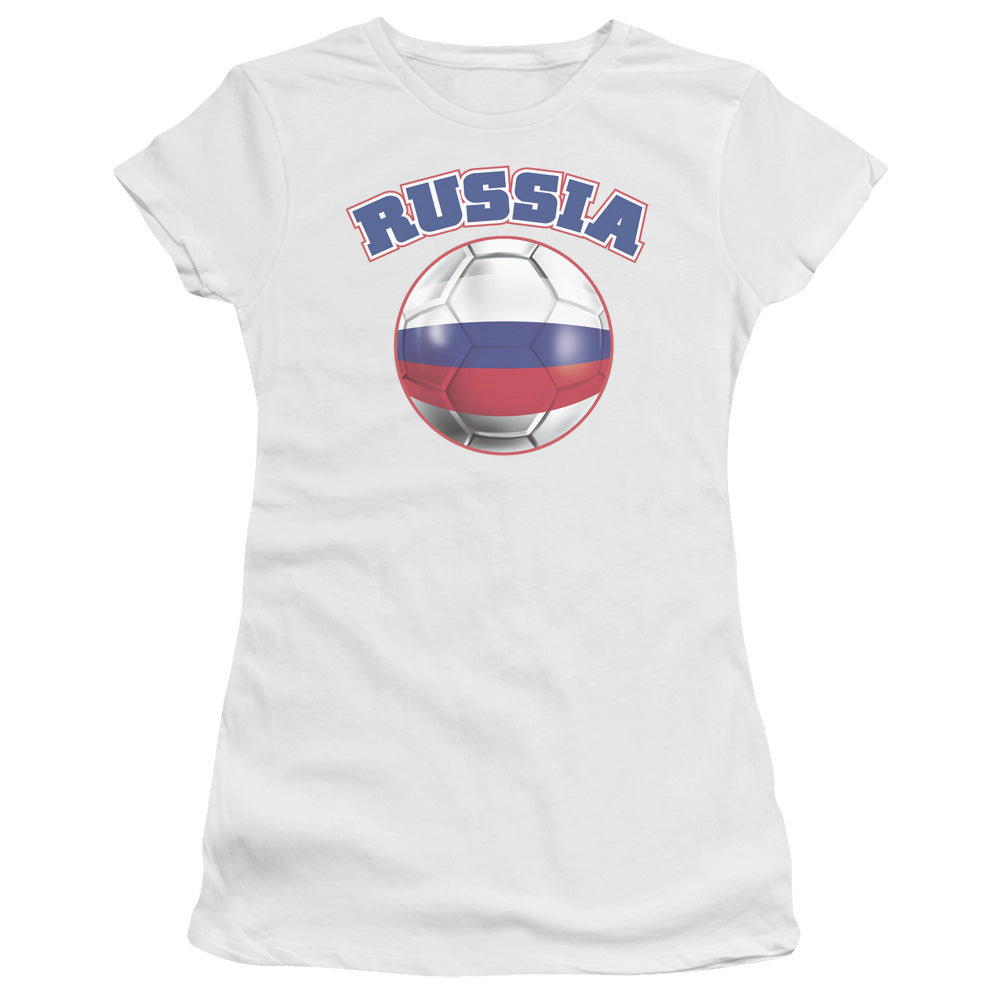 Russia - Short Sleeve Junior Sheer - White T-shirt