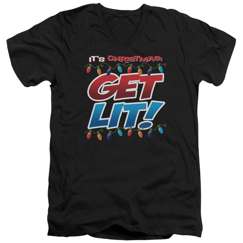 Get Lit - Short Sleeve Adult V-neck 30 - 1 - Black T-shirt