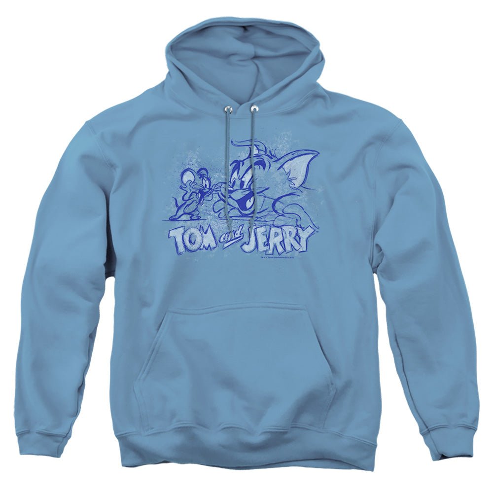 Tom And Jerry - Sketchy - Adult Pull-over Hoodie - Carolina Blue