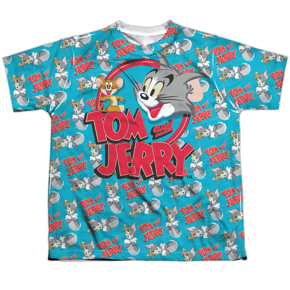 Tom And Jerry - Double Trouble - Short Sleeve Youth Poly Crew - White T-shirt