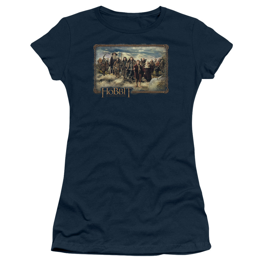 The Hobbit - Hobbit & Company - Short Sleeve Junior Sheer - Navy T-shirt