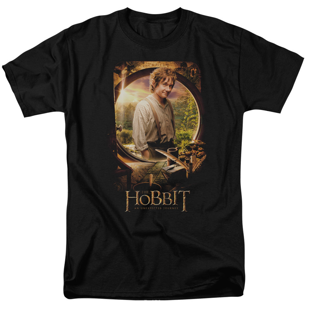 The Hobbit - Bilbo Poster - Short Sleeve Adult 18/1 - Black T-shirt