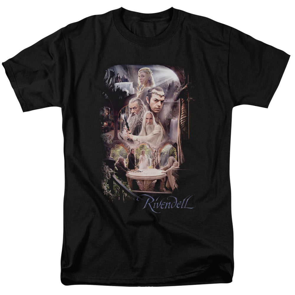 The Hobbit - Rivendell - Short Sleeve Adult 18/1 - Black T-shirt