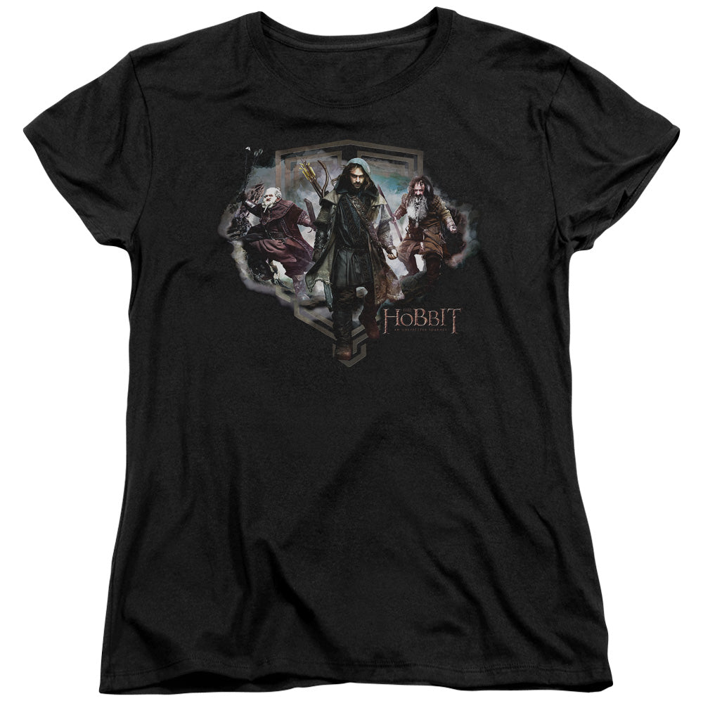 The Hobbit - Three Dwarves - Short Sleeve Womens Tee - Black T-shirt