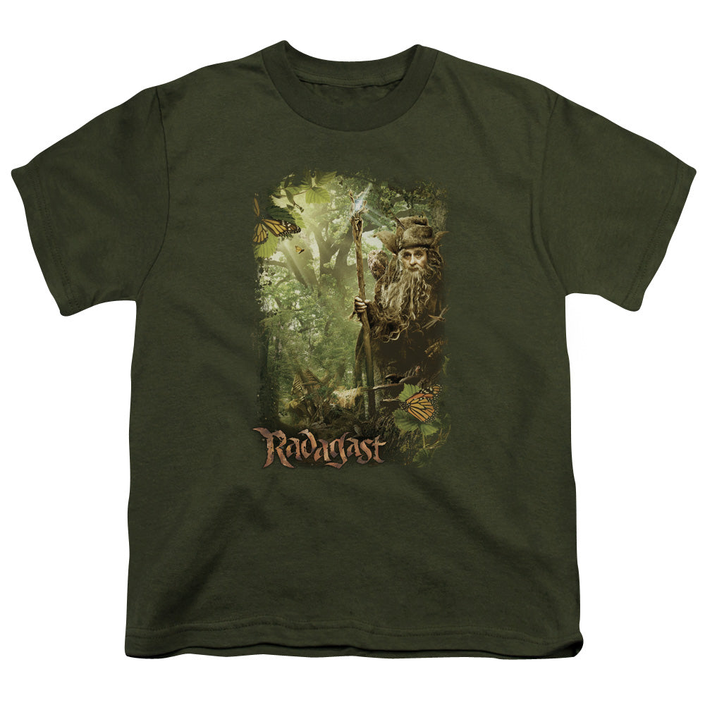 The Hobbit - In The Woods - Short Sleeve Youth 18/1 - Military Green T-shirt