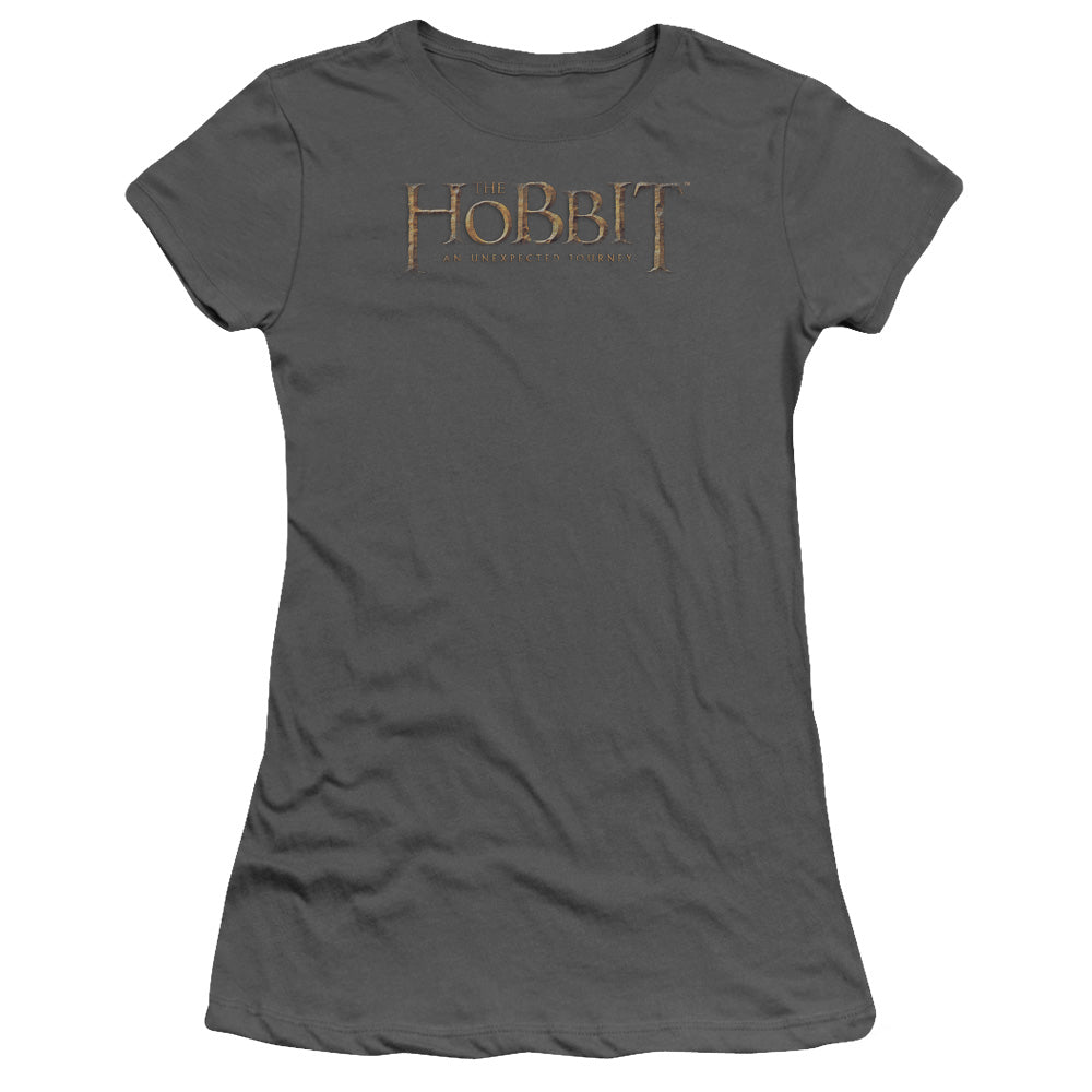 The Hobbit - Distressed Logo - Short Sleeve Junior Sheer - Charcoal T-shirt