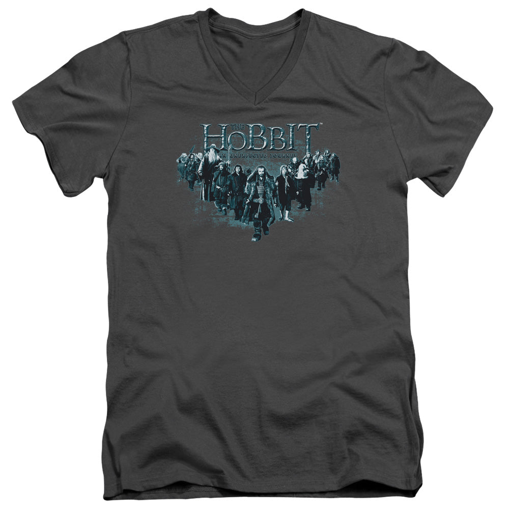 The Hobbit - Thorin And Company - Short Sleeve Adult V-neck - Charcoal T-shirt