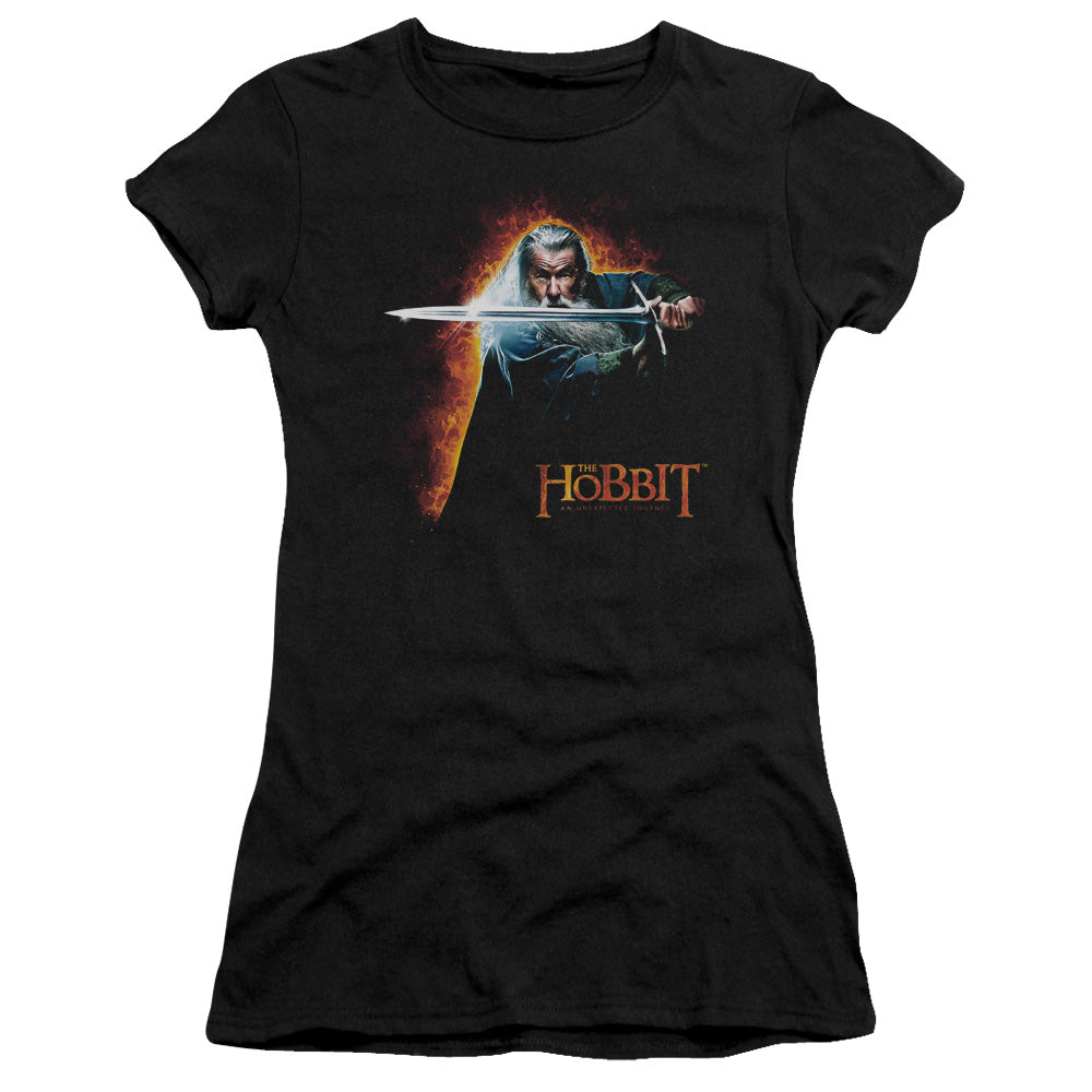 The Hobbit - Secret Fire - Short Sleeve Junior Sheer - Black T-shirt